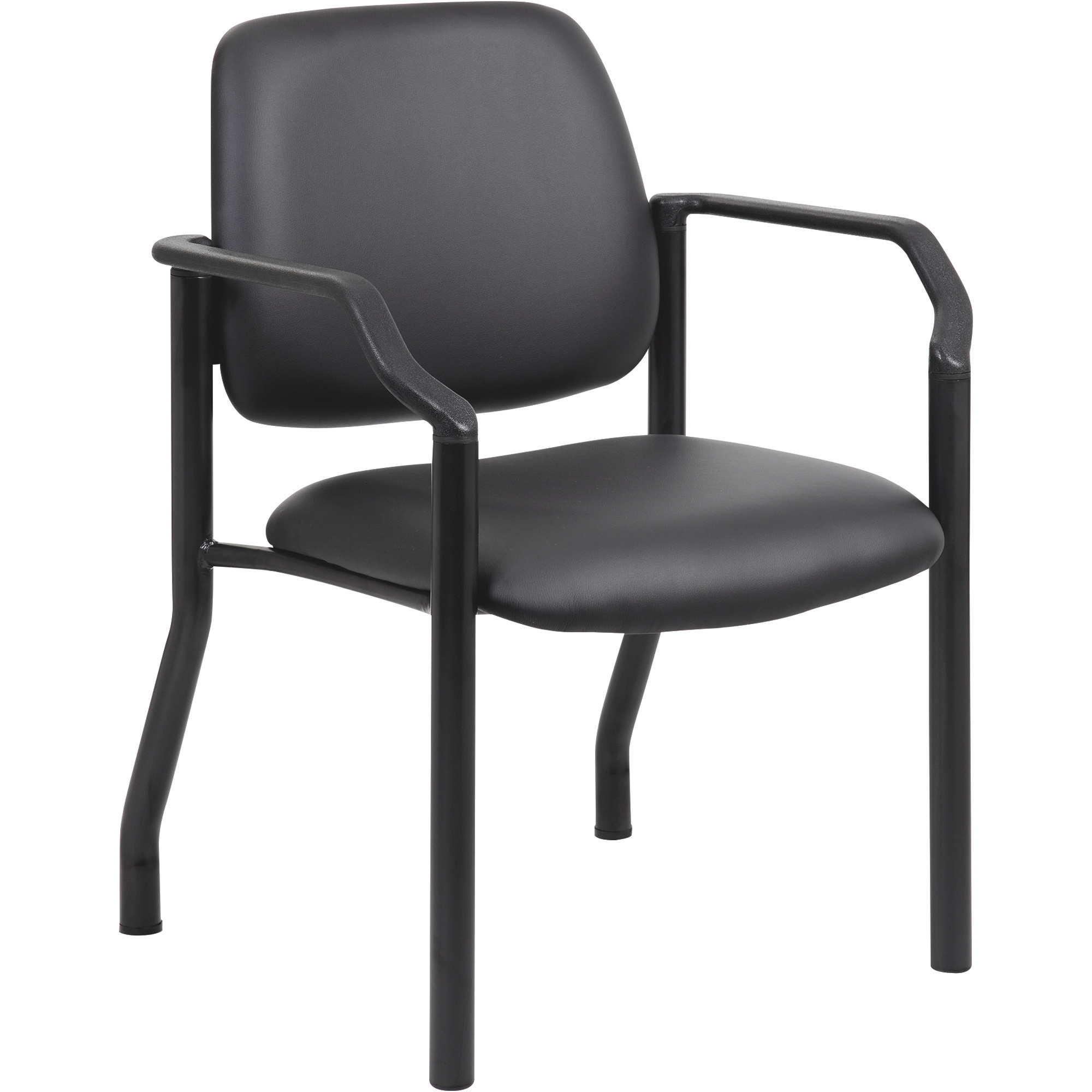 Boss 300-Lb. Capacity, Antimicrobial Mid Back Guest Chair, Black, 22in.W X 22in.D X 32.5in.H, Model# B9591AM-BK